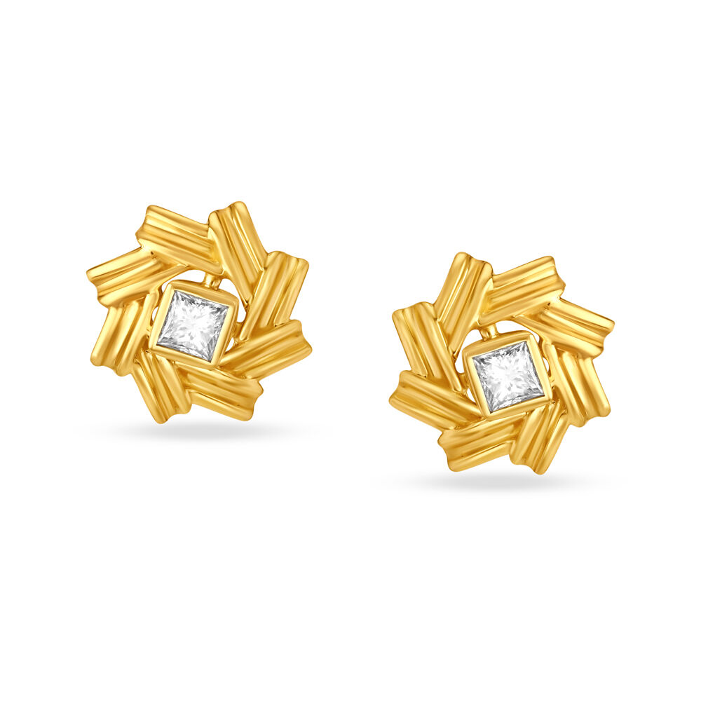 Artistic Cutwork Diamond Stud Earrings for Kids