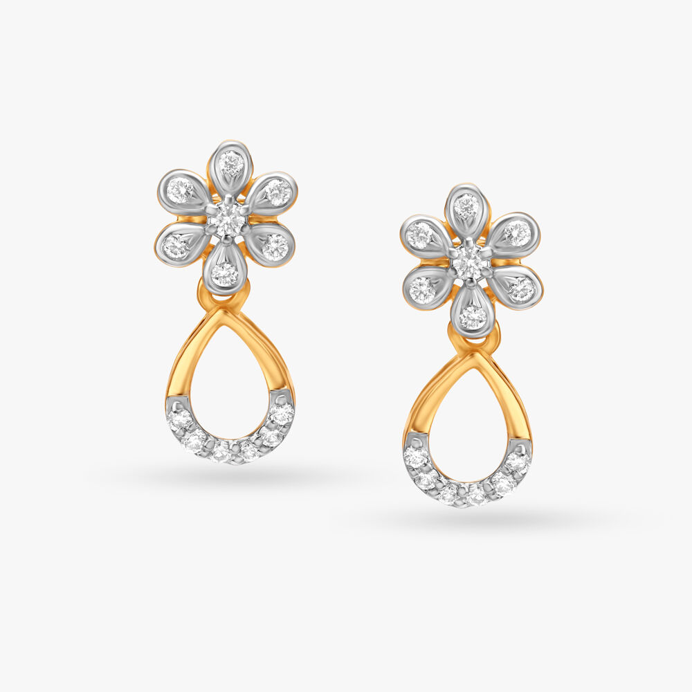 Contemporary Single Stone Diamond Stud Earrings