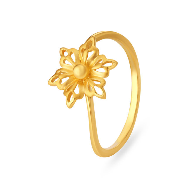 Marvelous 22 Karat Yellow Gold Floral Finger Ring