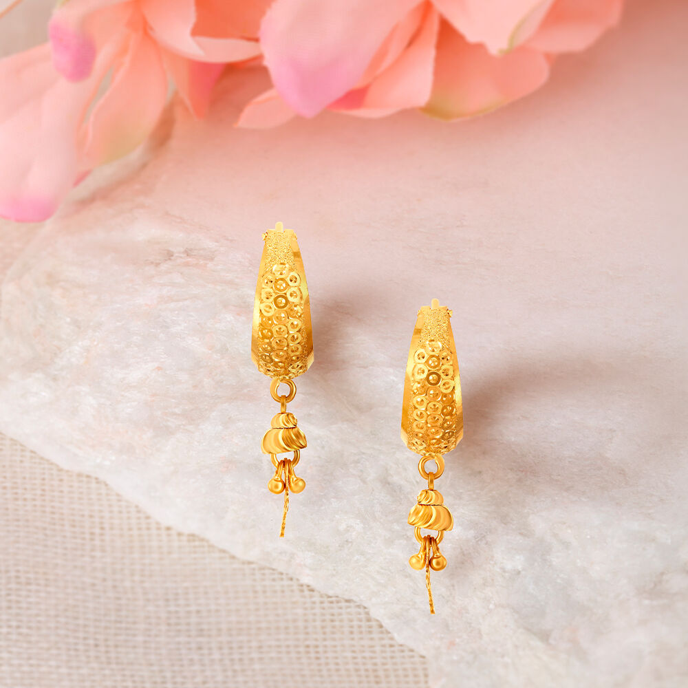 Gold bali earrings tanishq sale with price