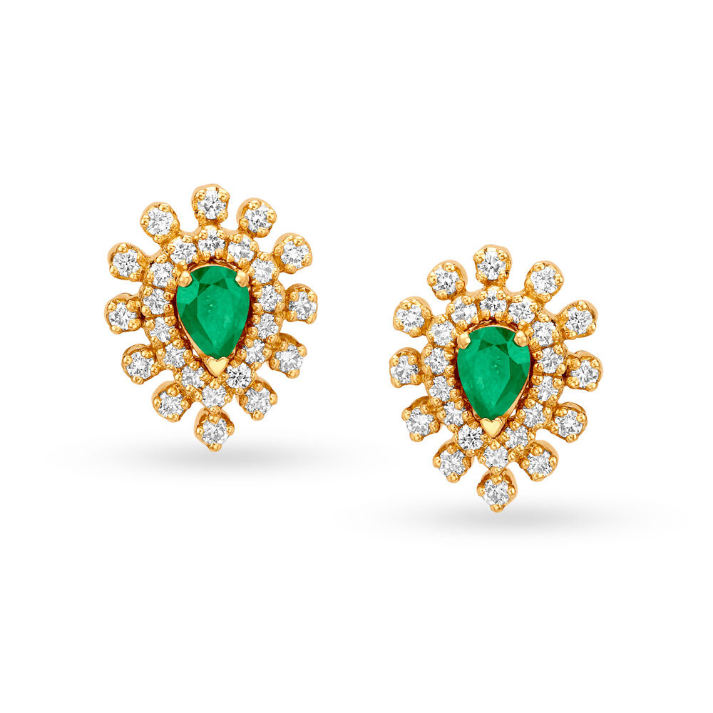 Emerald earrings deals tanishq