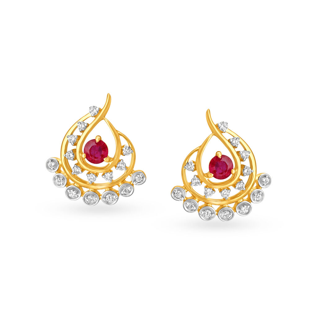 Buy 14kt Gold 025 Ct Diamond Earrings Real Diamond Earrings Online in  India  Etsy