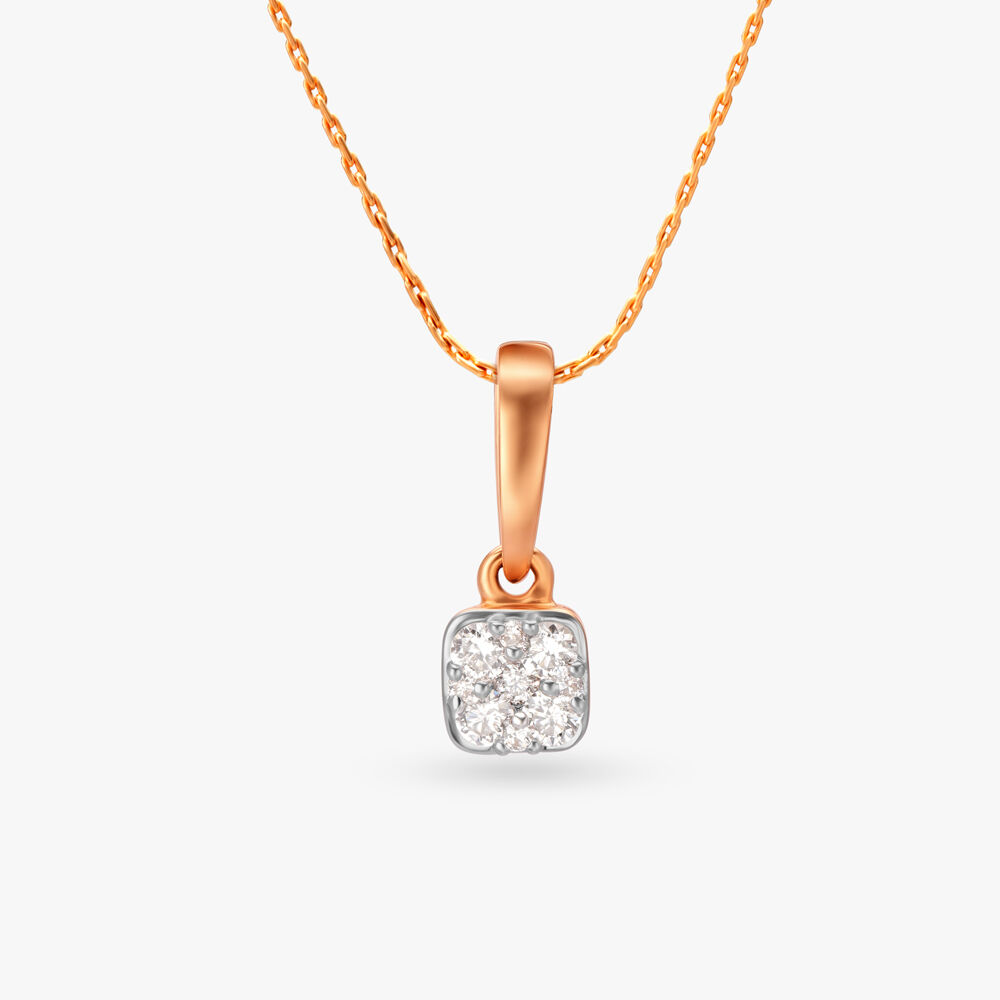 Daily Wear Round Diamond Pendant with Thin Chain – Attrangi