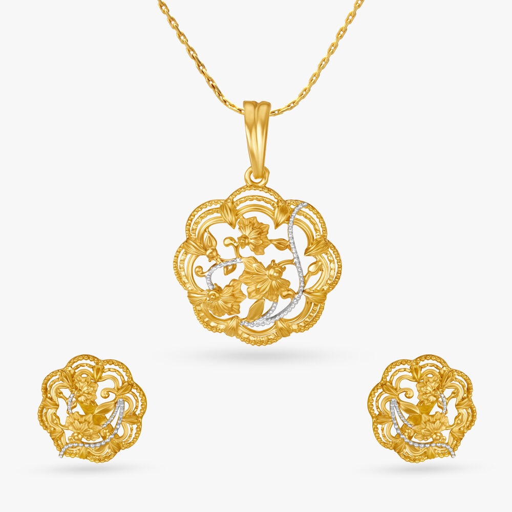 Mia By Tanishq 14kt Yellow Gold & Diamond Earrings and Pendant | Yellow  gold diamond earrings, Gold diamond earrings, Summer jewelry
