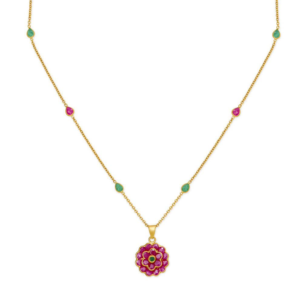 925 Sterling Silver 18k Gold Plated Natural Ruby Pendant Necklace. at Rs  14000 | रत्न का लटकन in Jaipur | ID: 4689983773
