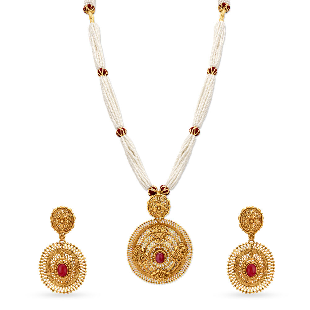 Abstract Pendant and Earrings Set