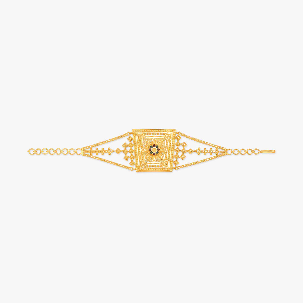 Senco Gold Womens Gold & Diamonds Twin Leaf Diamond Bracelet : Amazon.in:  Jewellery