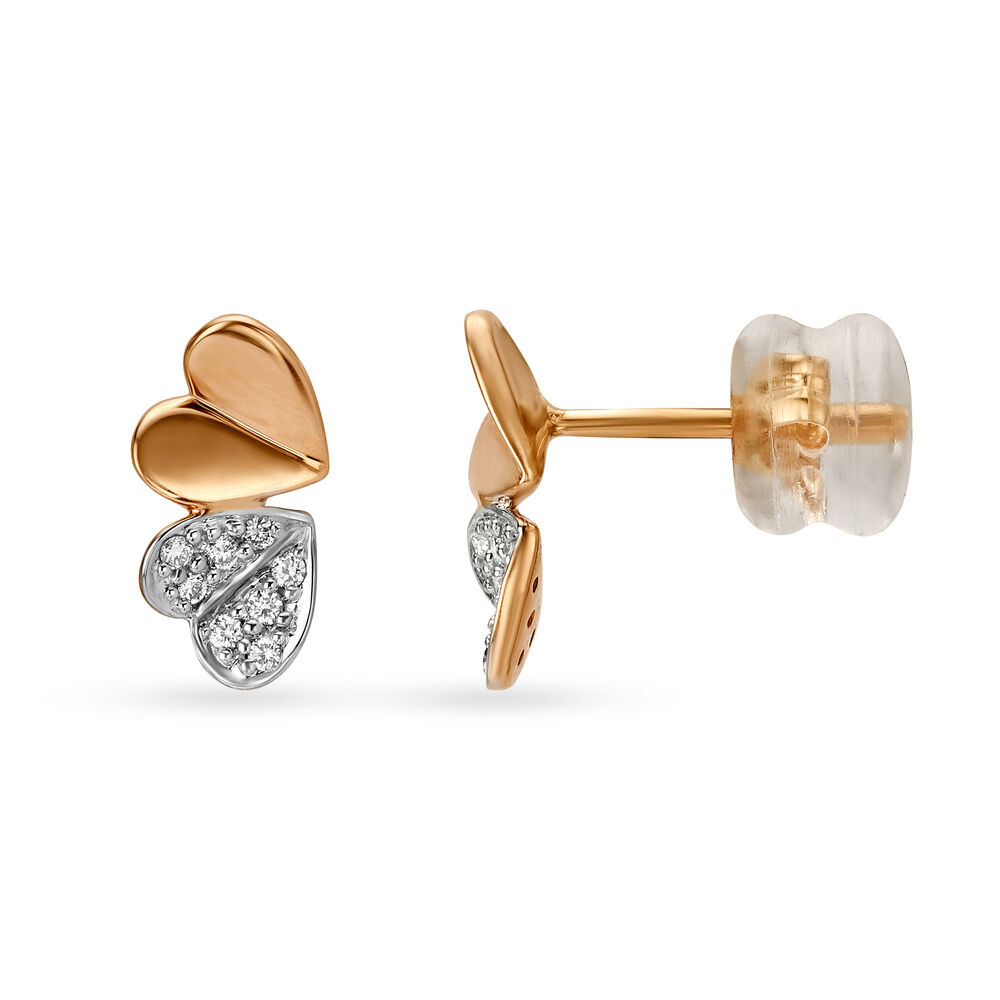 Baby Heart Stud Earrings With Diamond | Solid 14k Gold Stud Earrings | Fine  Jewelry – Helen Ficalora