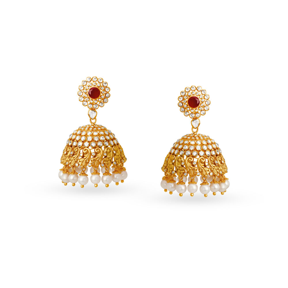 Gold jhumkas sale online tanishq