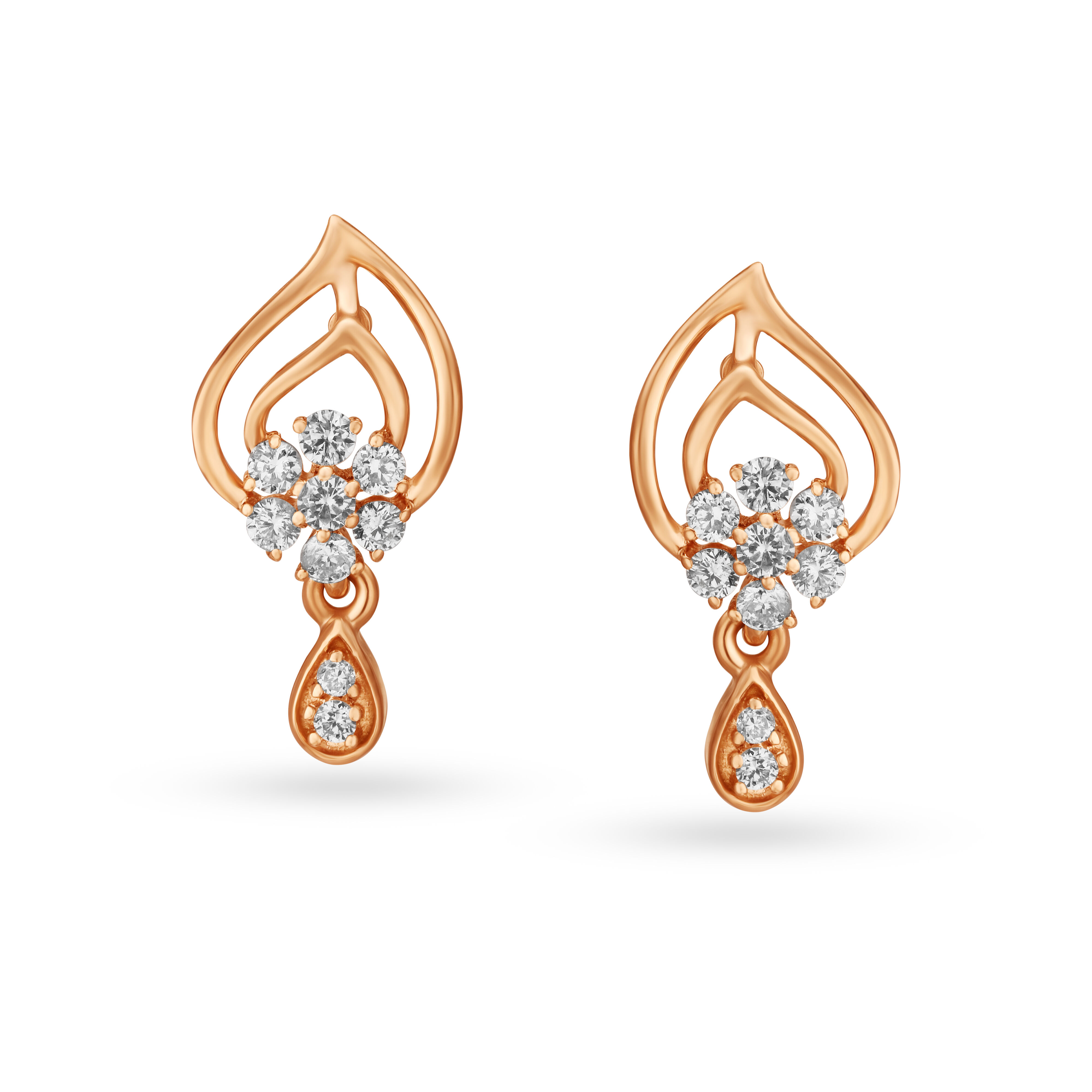 18K Rose gold / Diamond love Knot Stud Earring / Bride Earrings / Brid –  Jewels By Tarry