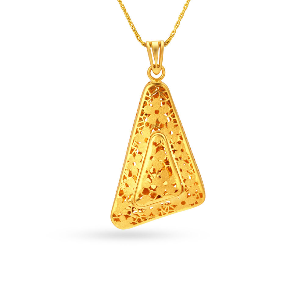 Buy ZAVYA Triangle Solitaire Rose Gold Plated 925 Sterling Silver Necklace  | Shoppers Stop
