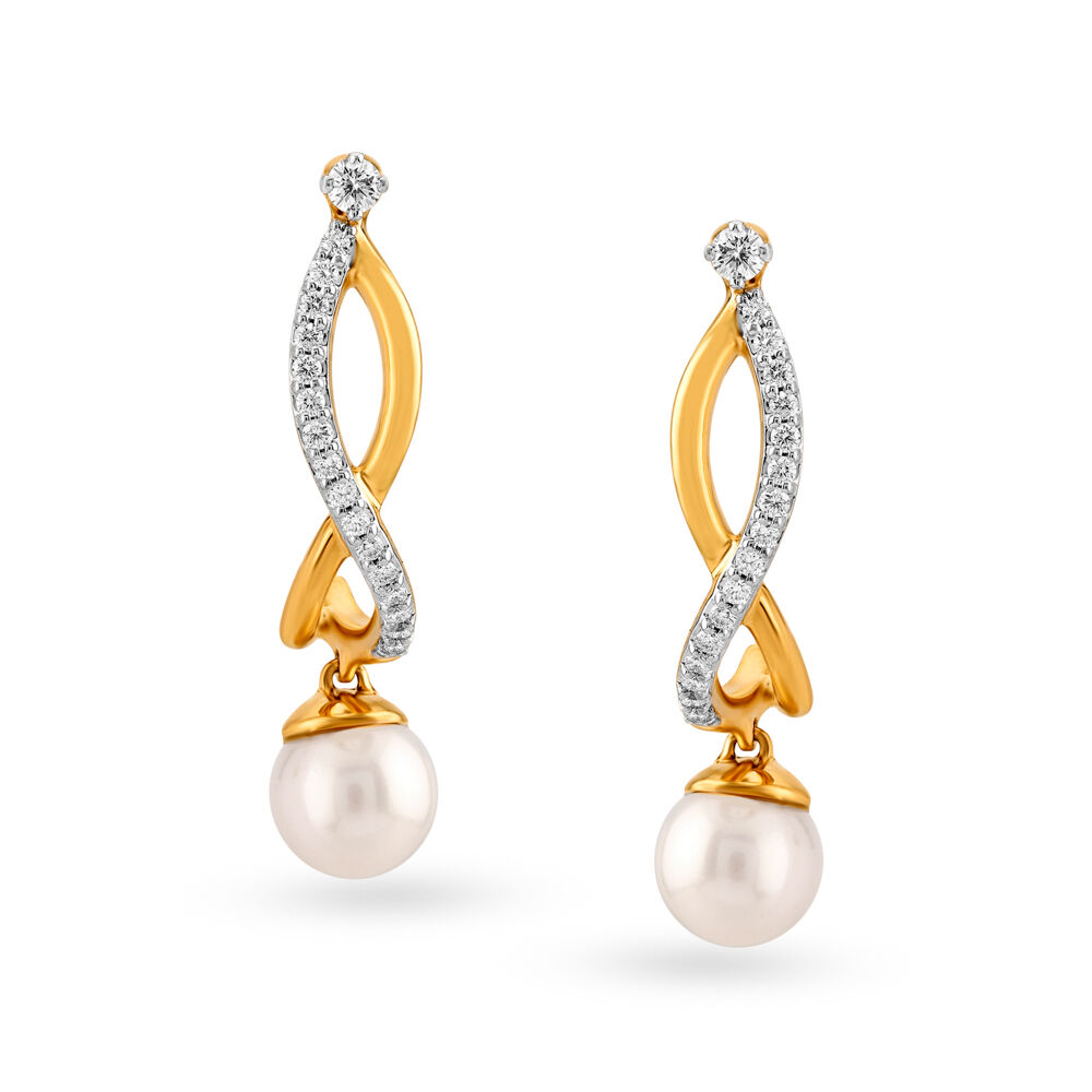 Charming Contemporary Gold Drop Earrings