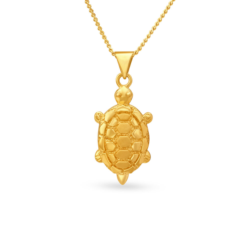 14K Gold Turtle Pendant Necklace