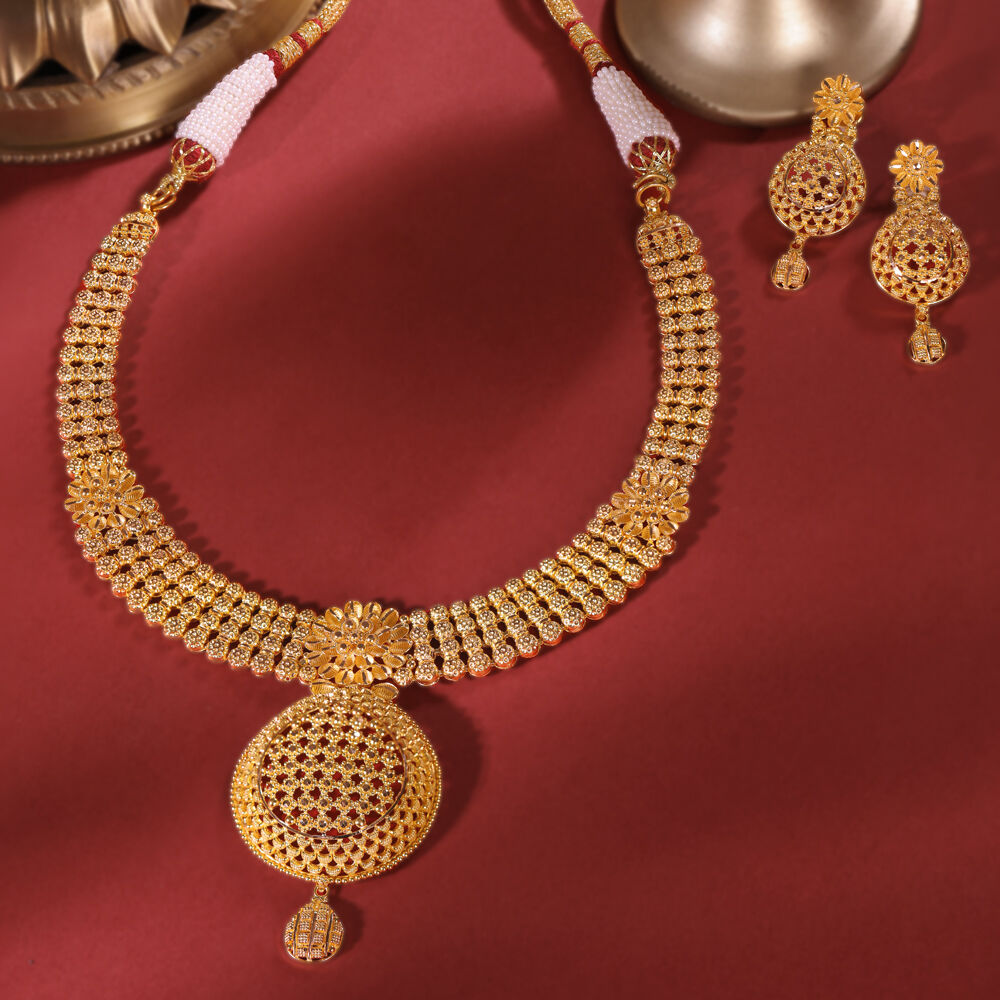 Buy Satakshi 22k Gold Necklace 22 KT yellow gold (22.3 gm). | Online By  Giriraj Jewellers