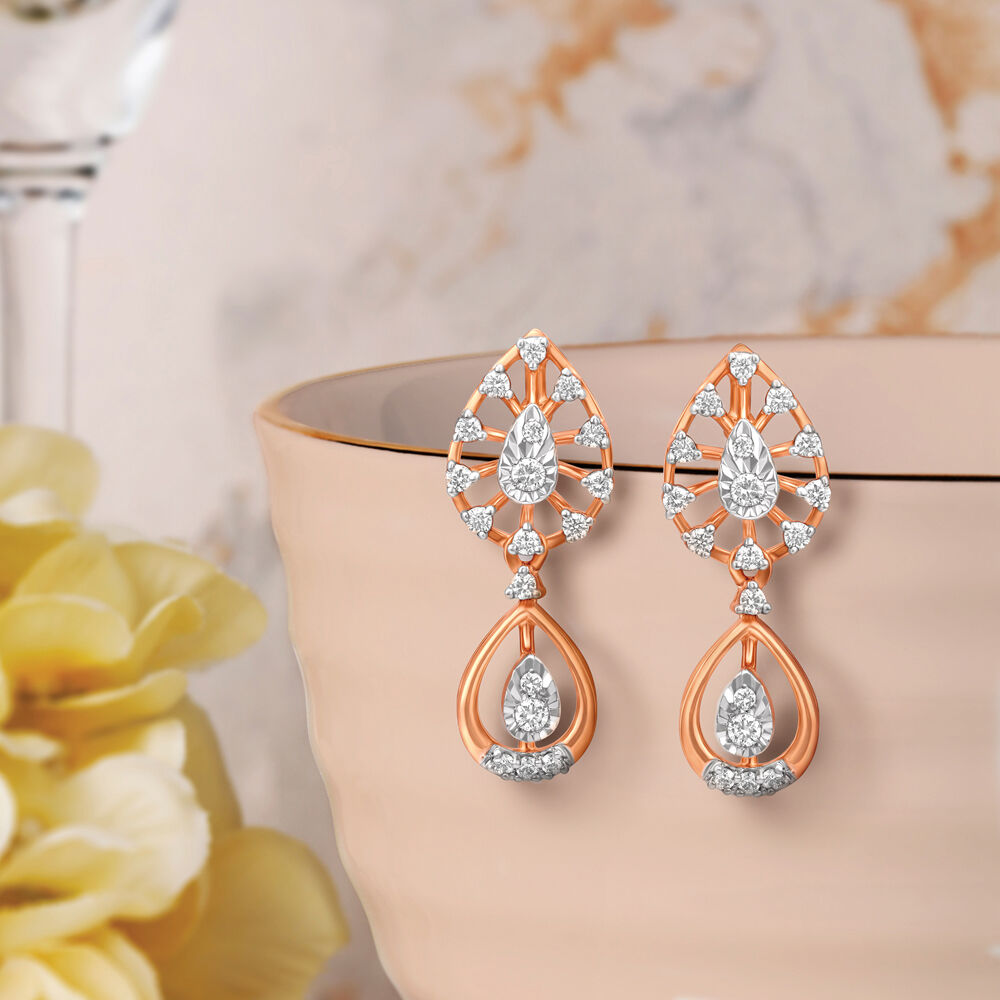 Elegant 22 Karat Gold And Pearl Floral Stud Earrings