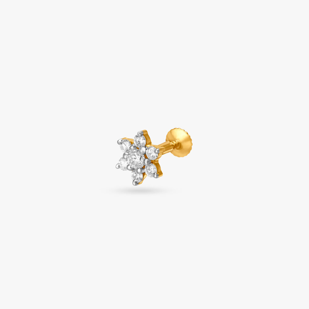 Filigree Heart Diamond Nose pin for women under 15K - Candere by Kalyan  Jewellers