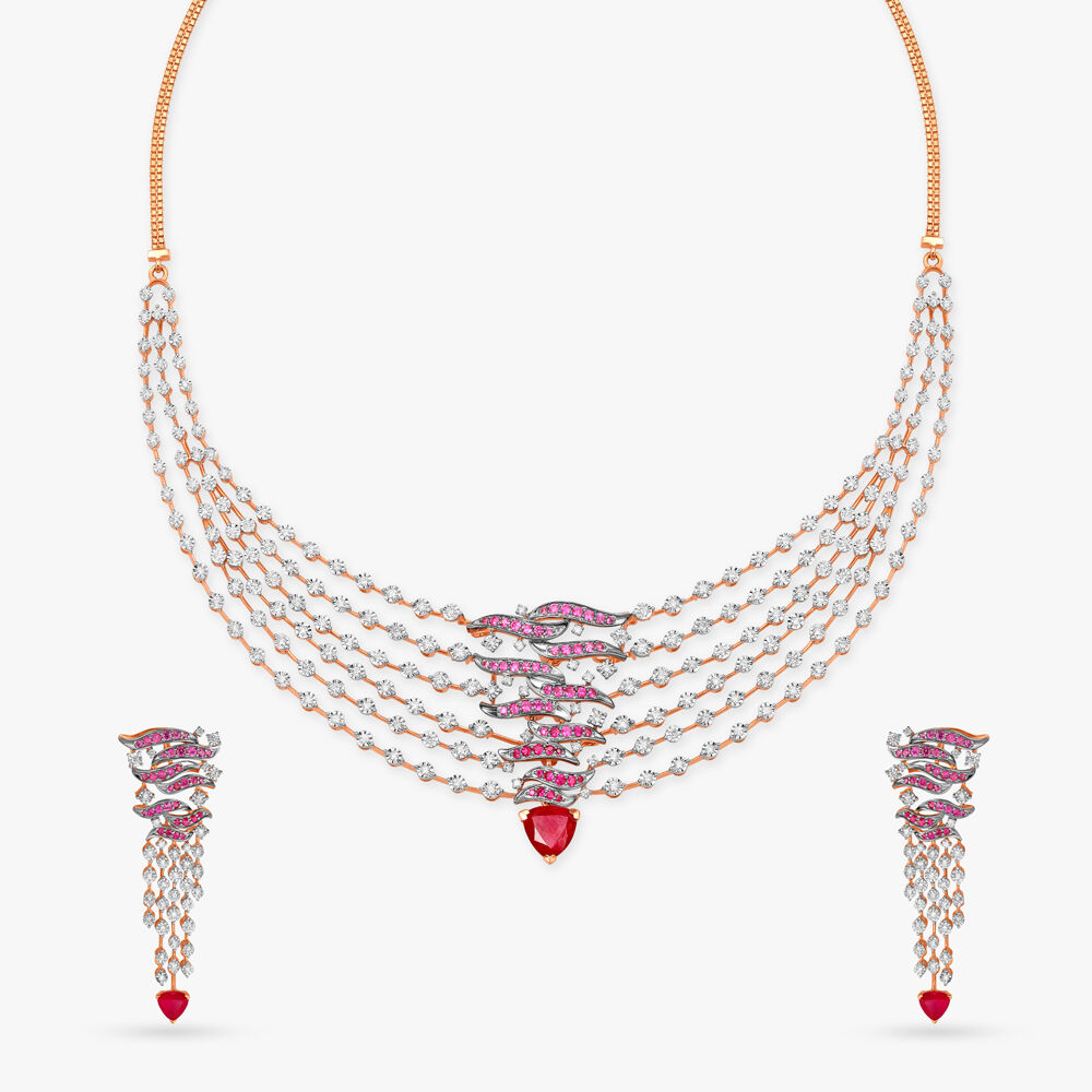Mitushi Diamond Necklace Set | Gemzlane