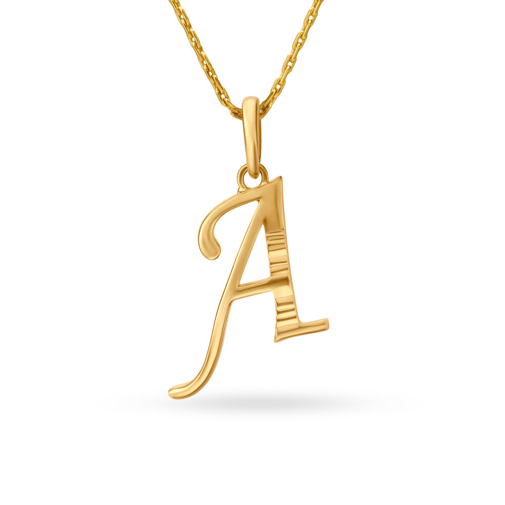 Gold locket sale alphabet a