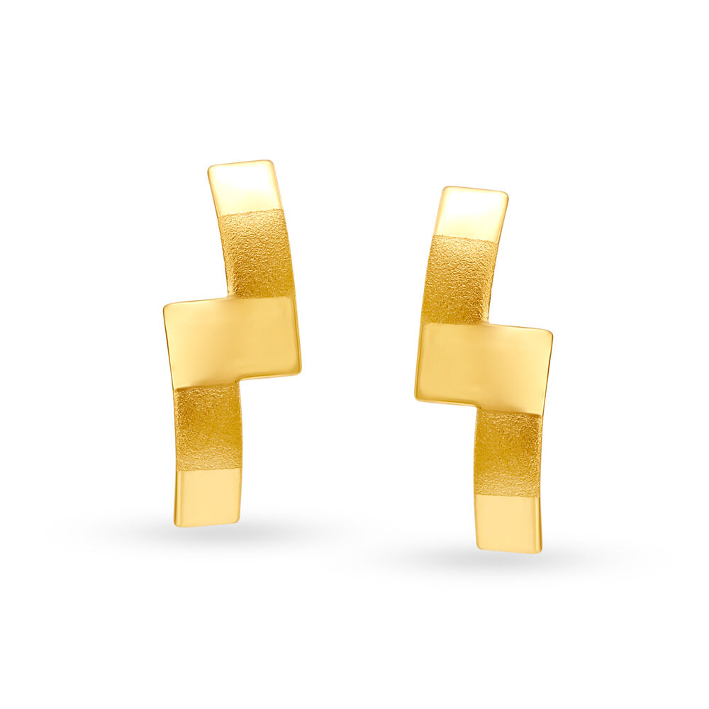Bolt Diamond Stud Earrings  Yellow Gold  EDGE of EMBER