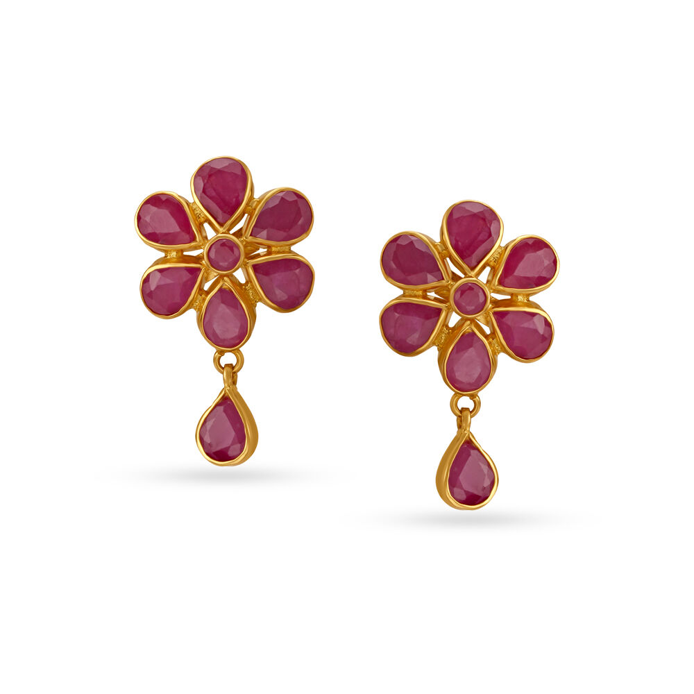 Ruby and Diamond Drop Earrings 001-210-01049 | Joint Venture Jewelry |  Cary, NC