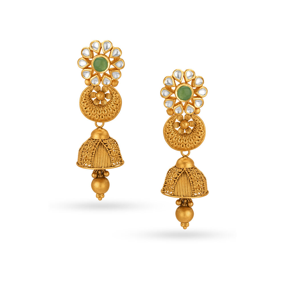 Tanishq Latest Gold Jhumka and Long Earring Designs/Antique Earrings/2022  gold earring designs/deeya - YouTube