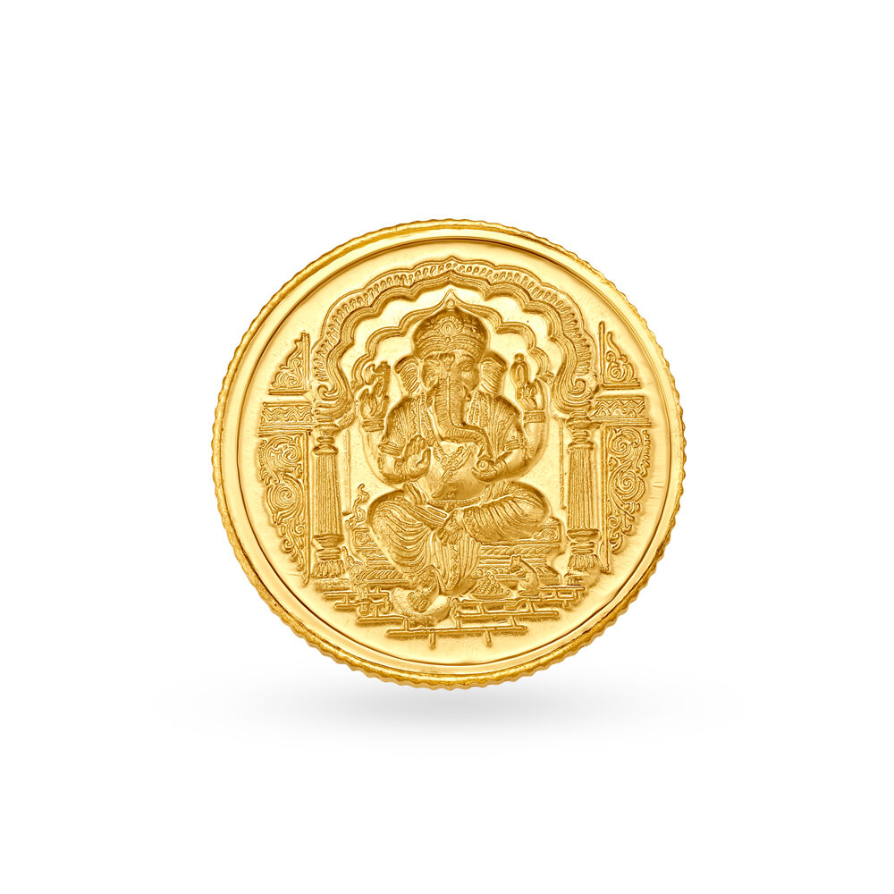 10 gram 24 Karat Gold Coin with Ganesha Motif