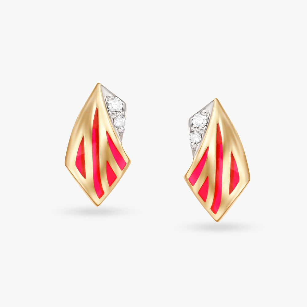 Buy Stunning Swirl Diamond Stud Earrings Online | CaratLane