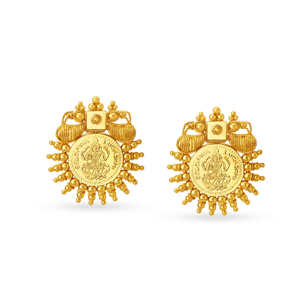 Beautiful Imitation Gold Peacock Lakshmi Kasu necklace Set With Earrin –  SaiSuji Collections