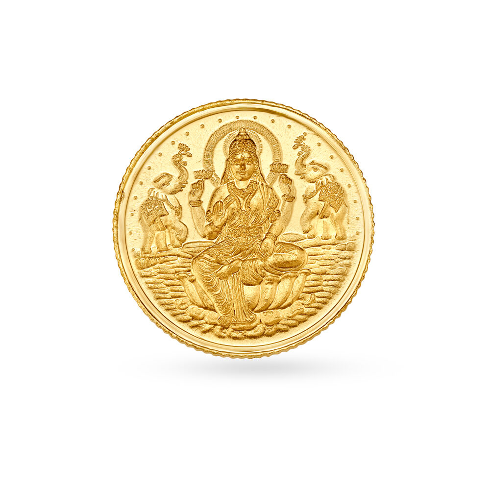 8 gram 24 Karat Gold Coin with Lakshmi Motif