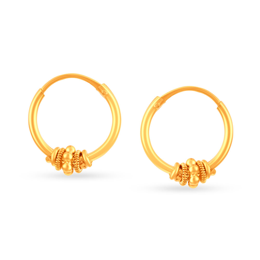 Lavish 22 Karat Gold Decorative Traditional Drop Earrings
