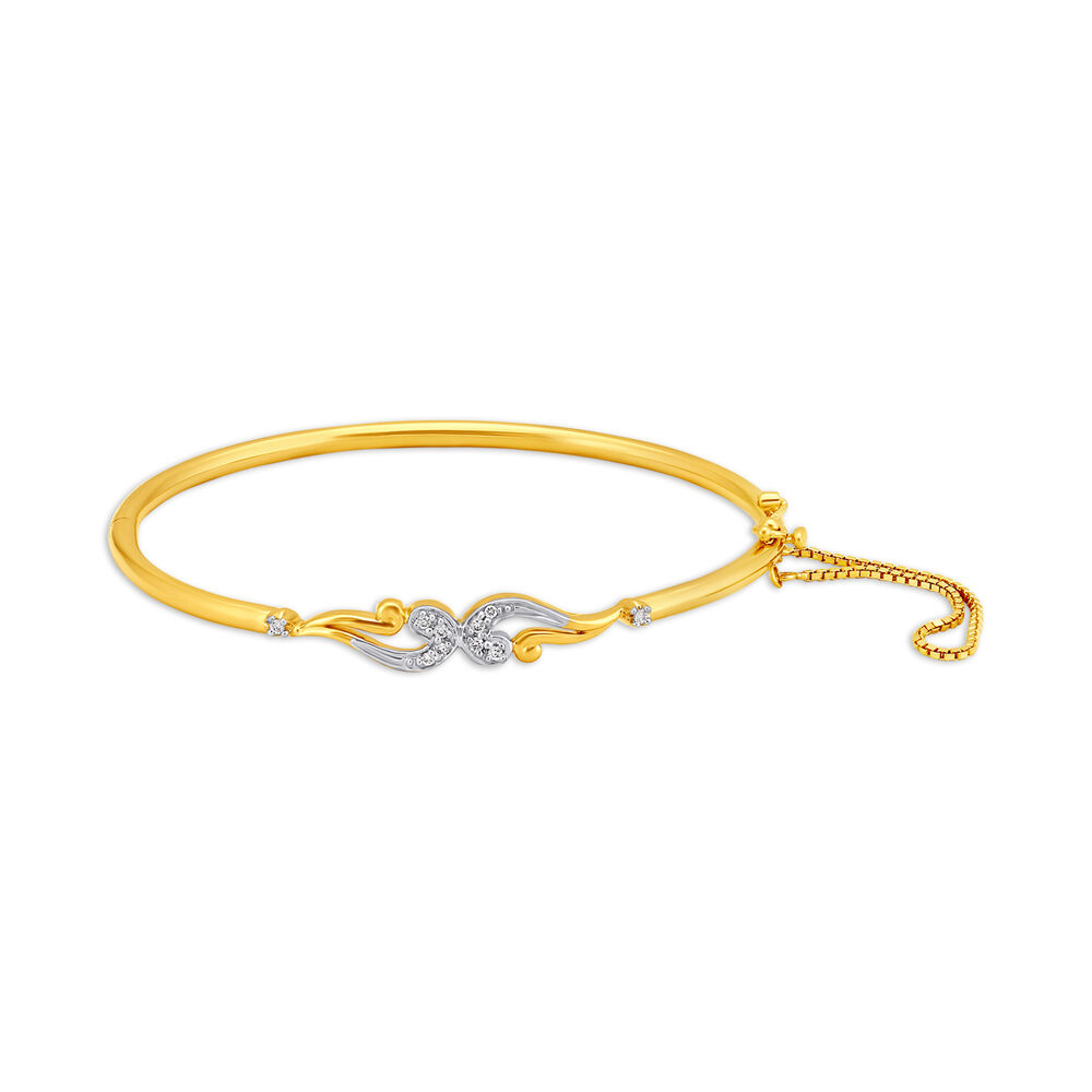 14 KT Yellow Gold Linear Diamond Bracelet