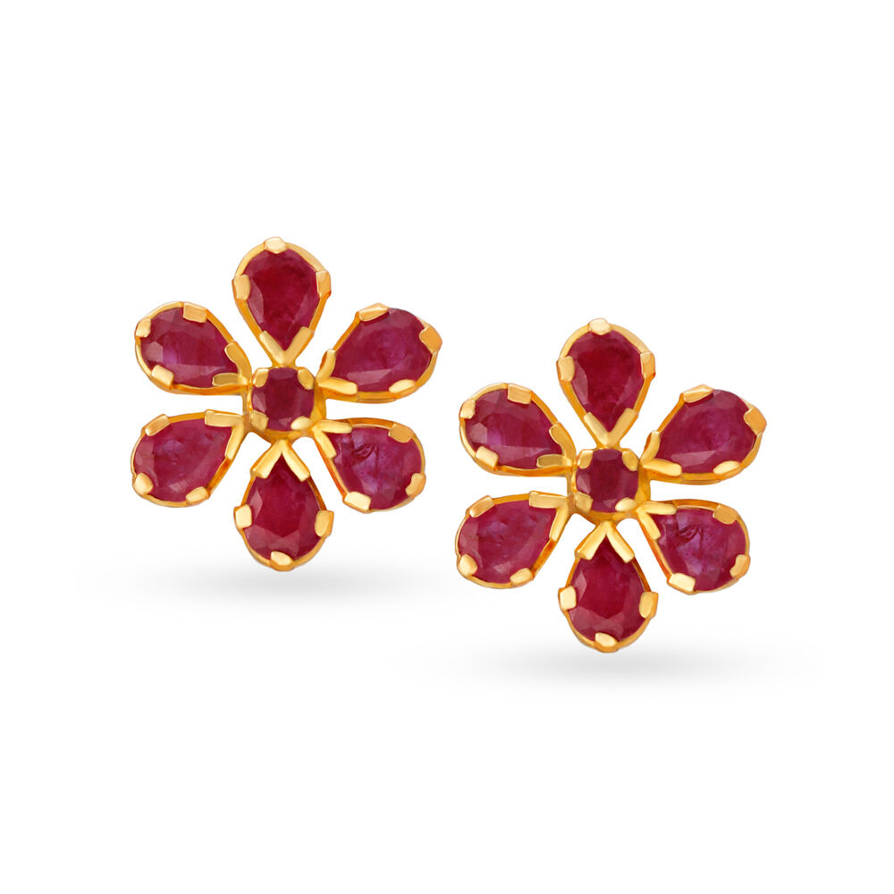 Tanishq ruby deals studs