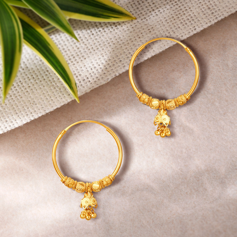 Sophisticated 18 Karat Yellow Gold Hoop Earrings