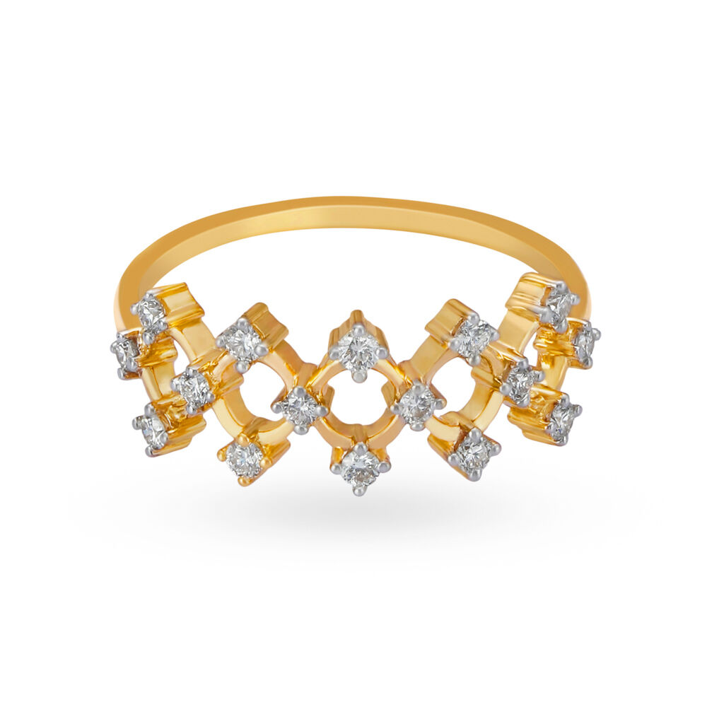 Dazzling 22 Karat Gold And Diamond Clustered Cocktail Ring