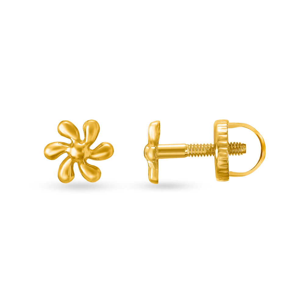 Cute Butterfly Pattern Gold Hoop Earrings For Kids