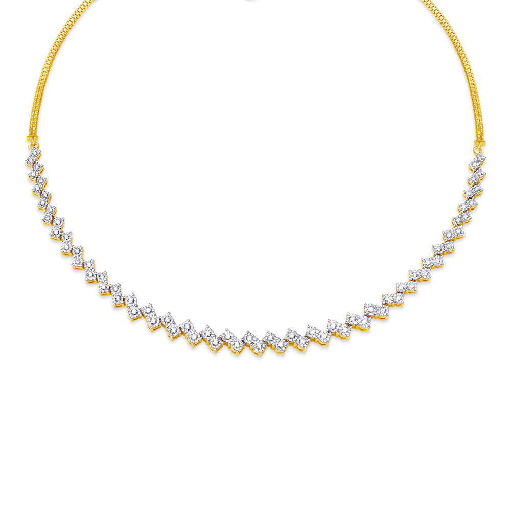Matrix Tennis necklace, Round cut, Yellow, Gold-tone plated | Swarovski