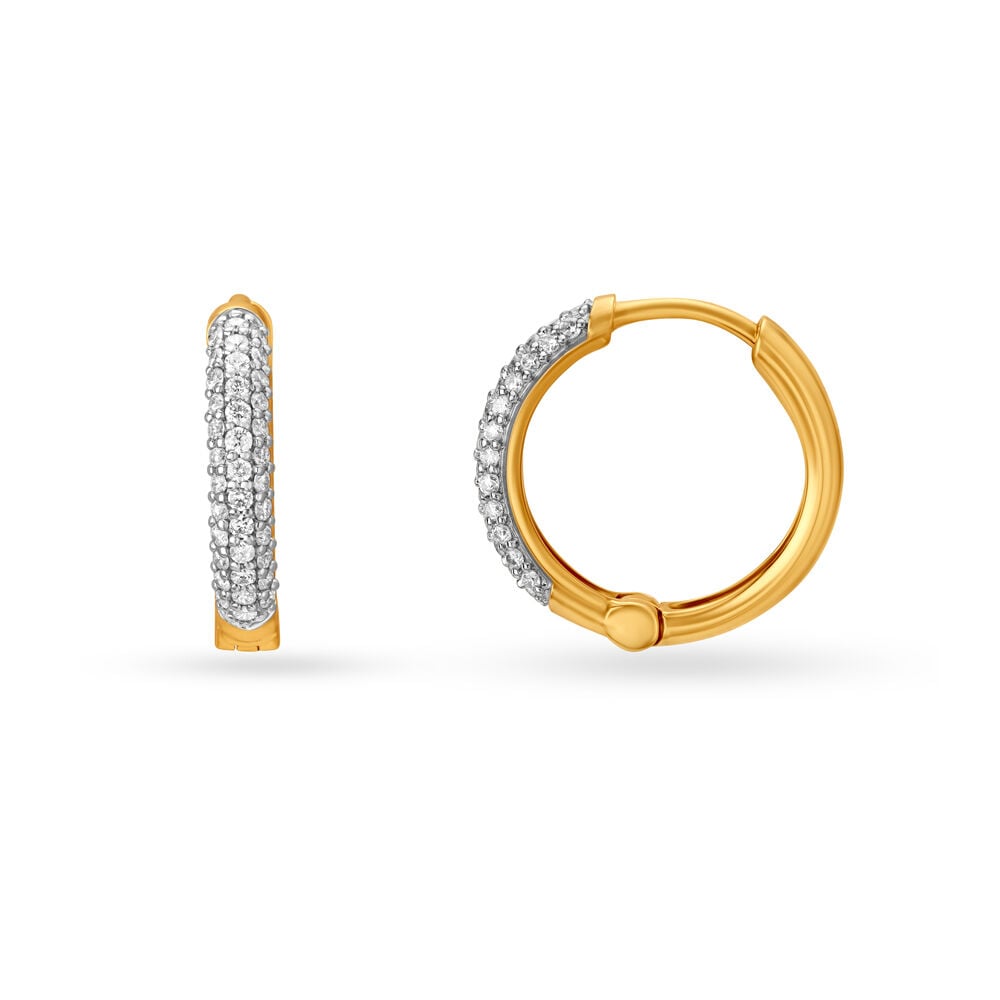 Roberto Coin 18K Gold Small Diamond Huggie Hoop Earrings  Bloomingdales