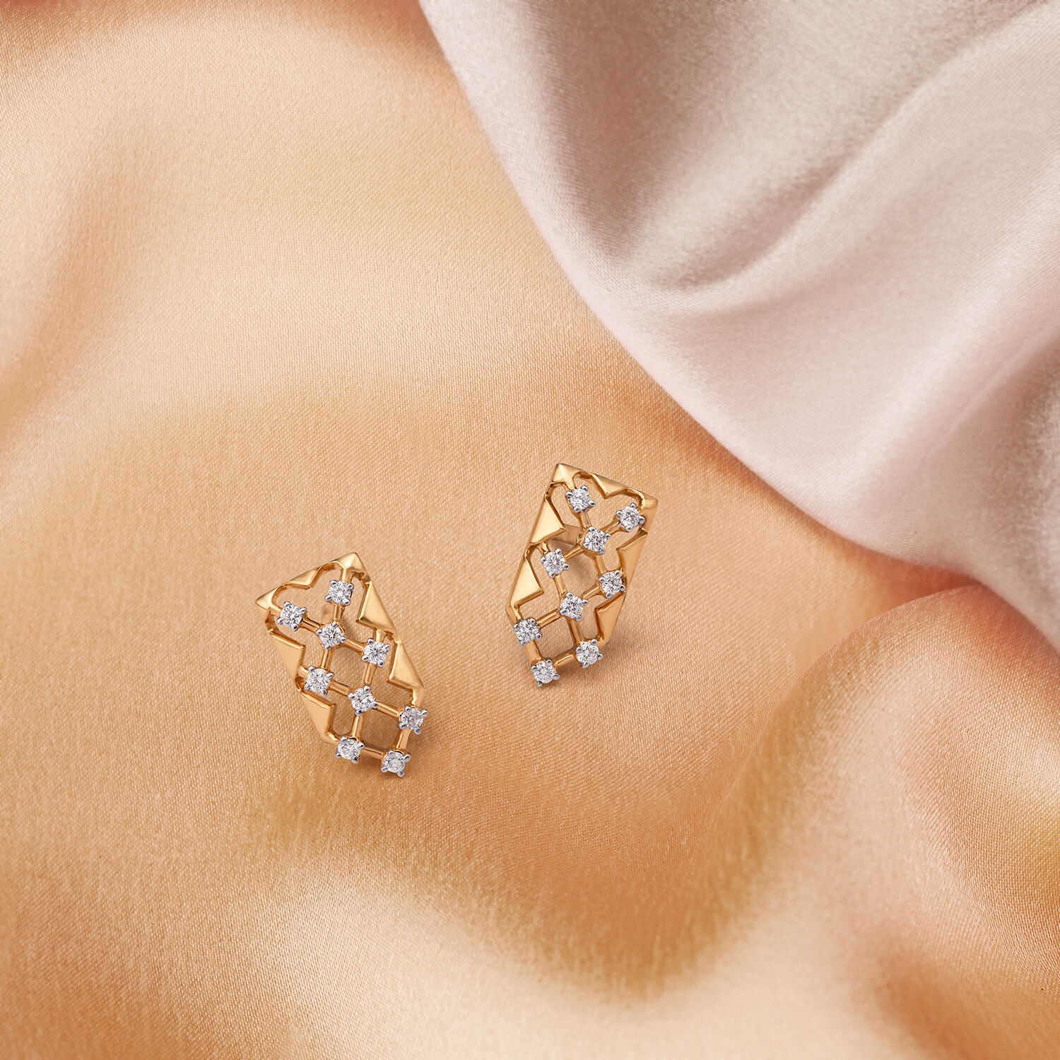Elegant Teardrop Shaped Diamond Stud Earrings