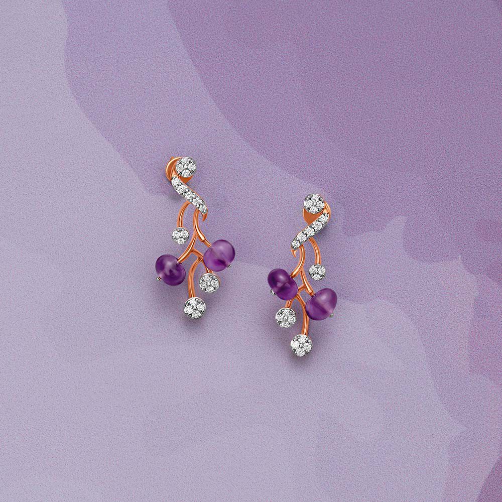 Jada Earrings Purple Bezel | Regina Andrew Detroit