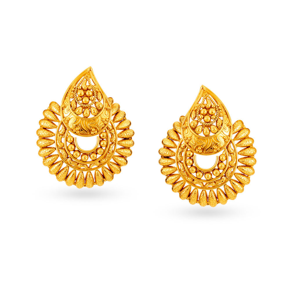 Chandbali earrings 2025 gold tanishq