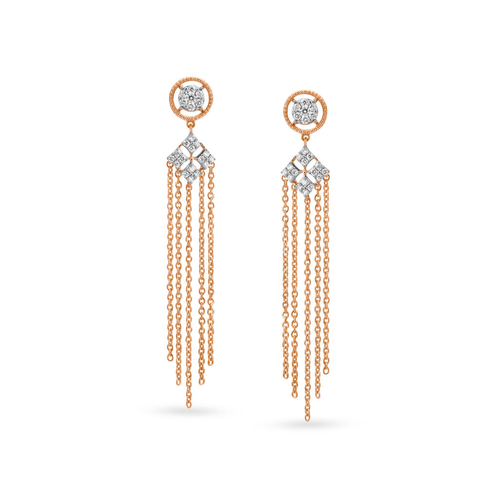 Tanishq 18KT Diamond And Tourmaline Drop Earrings With Swirl Design at Rs  18807/pair in Jaipur