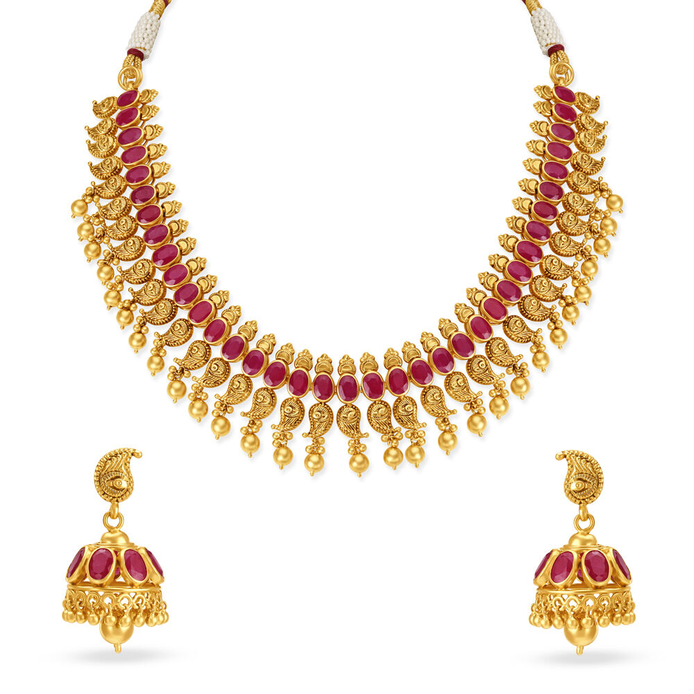 51 Ruby necklace set ideas | gold necklace designs, gold jewelry fashion,  jewelry design necklace