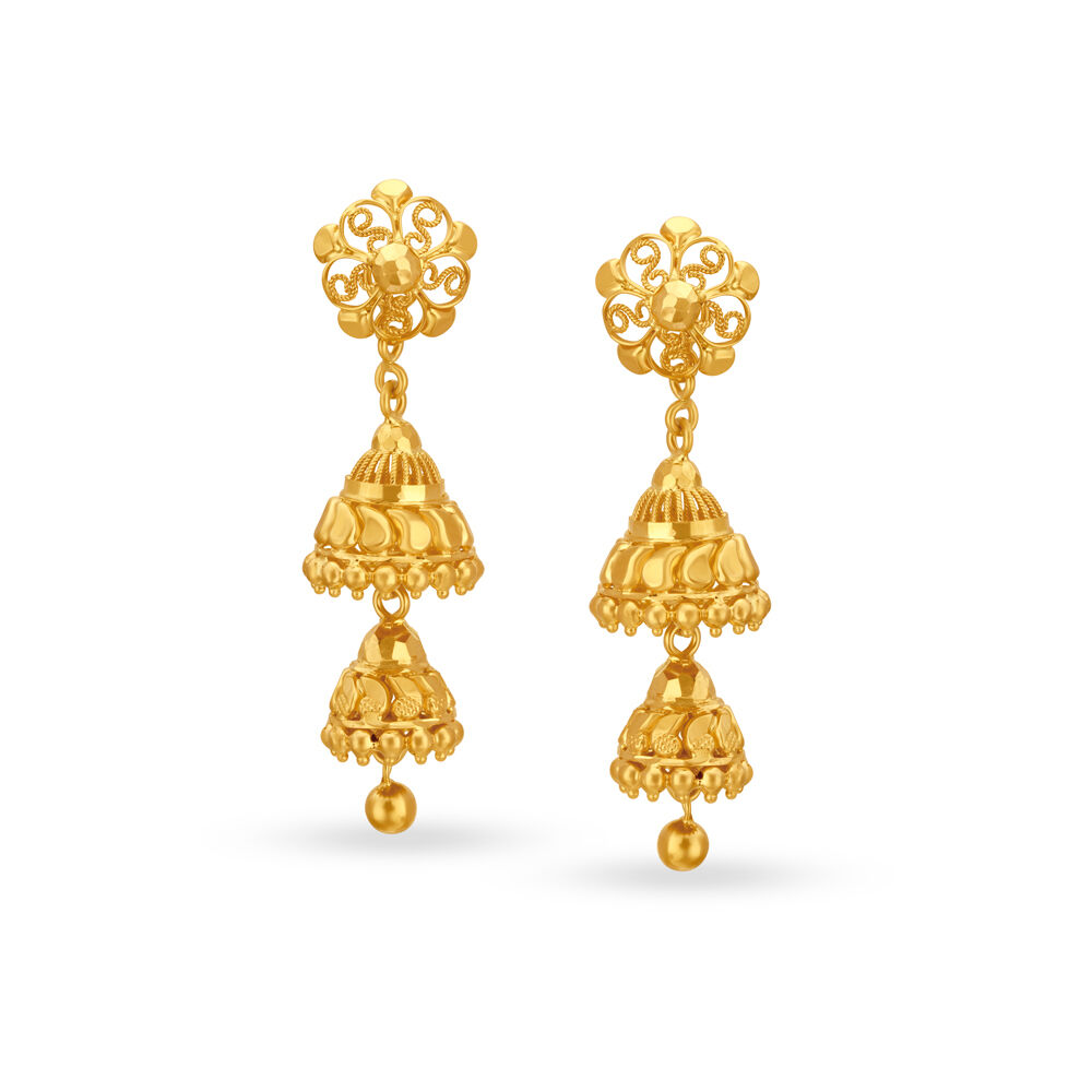 Double step deals jhumka gold