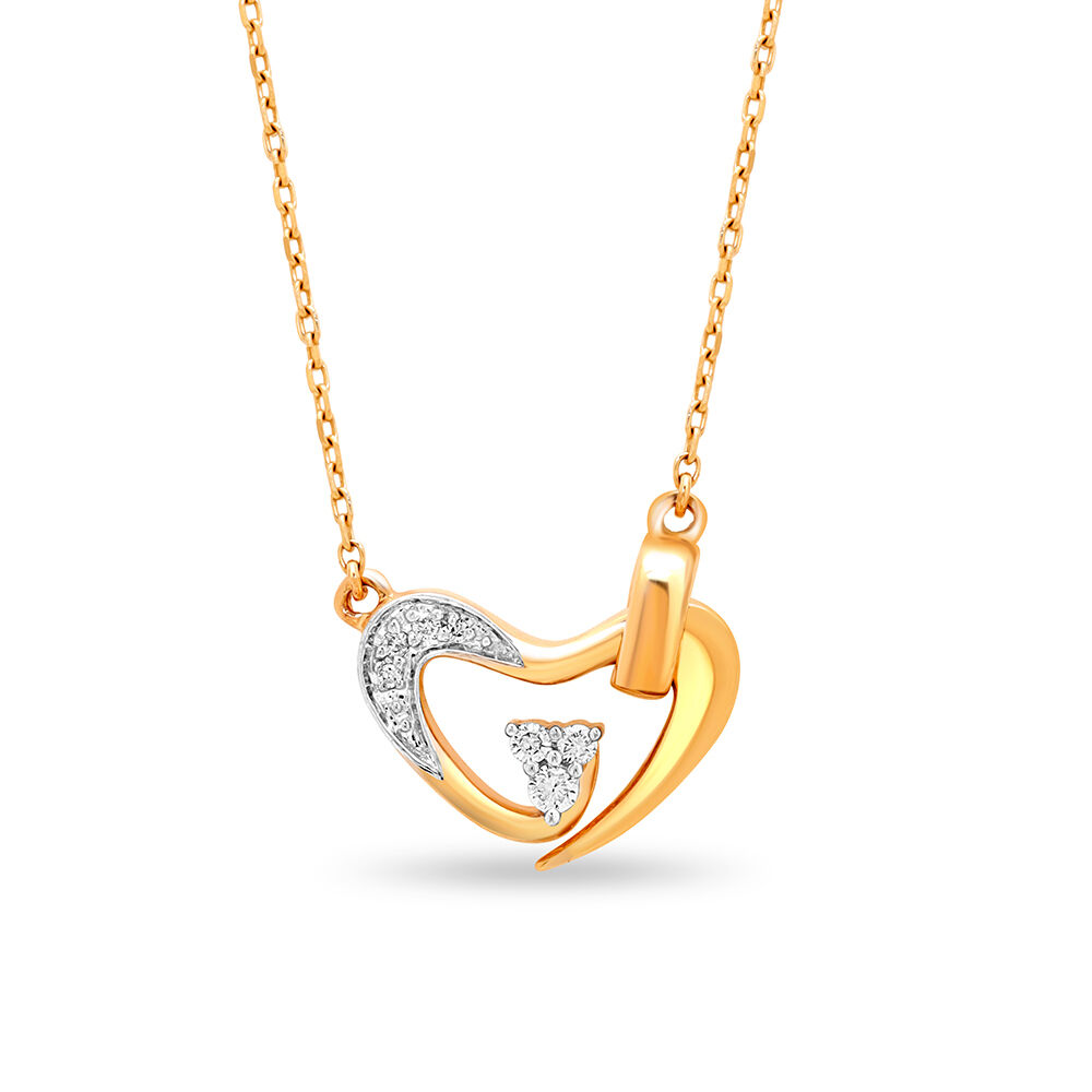 Diamond Bezel Solitaire Heart Yellow Gold Necklace | Ylang 23