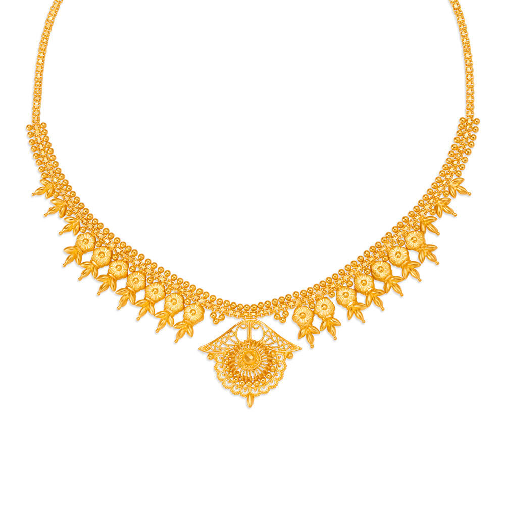 Traditional Golden 22 Carat Gold Necklace at Rs 660000/piece in Thane | ID:  2851854625130