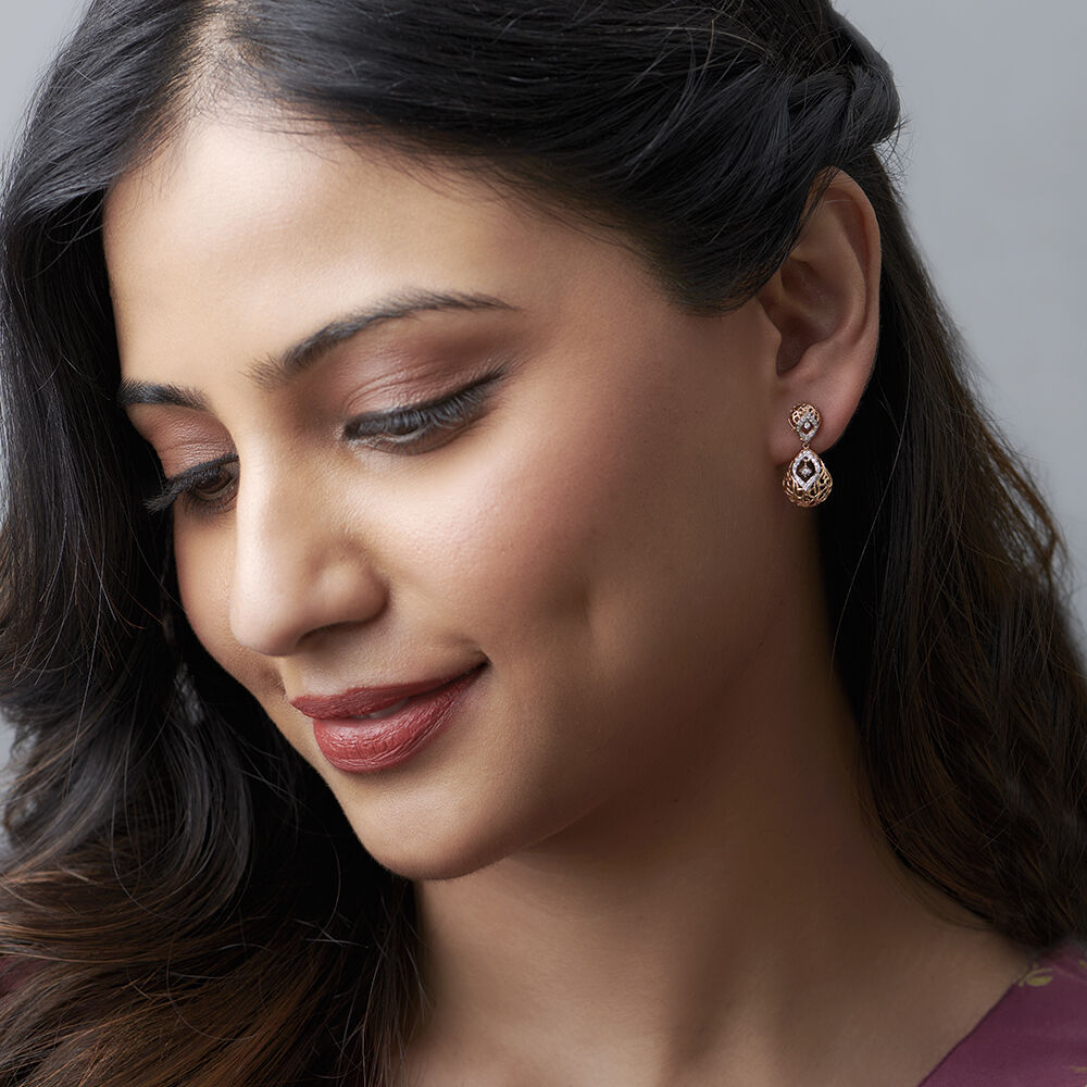 Buy Simple Elegant Diamond Dangle Drop Earrings14k Gold Diamond Online in  India  Etsy
