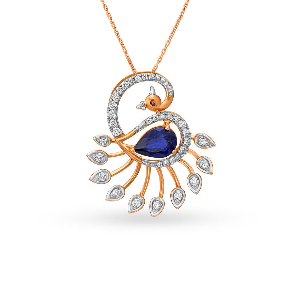 Tanishq clearance peacock pendant