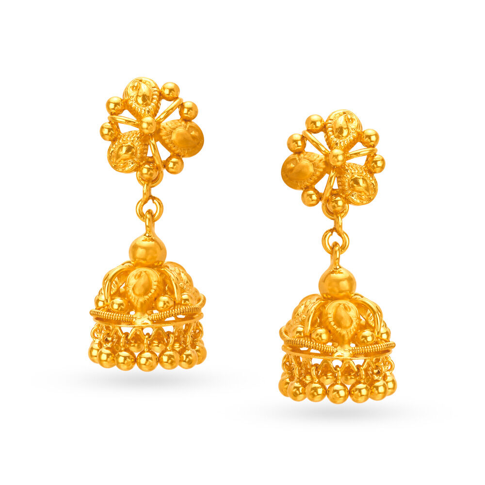 Buy Gold Earrings Online - Latest and Exclusive Designs in Gold Earrings |  Tanishq | Gold earrings designs, Bridal gold jewellery designs, Gold  jewelry fashion