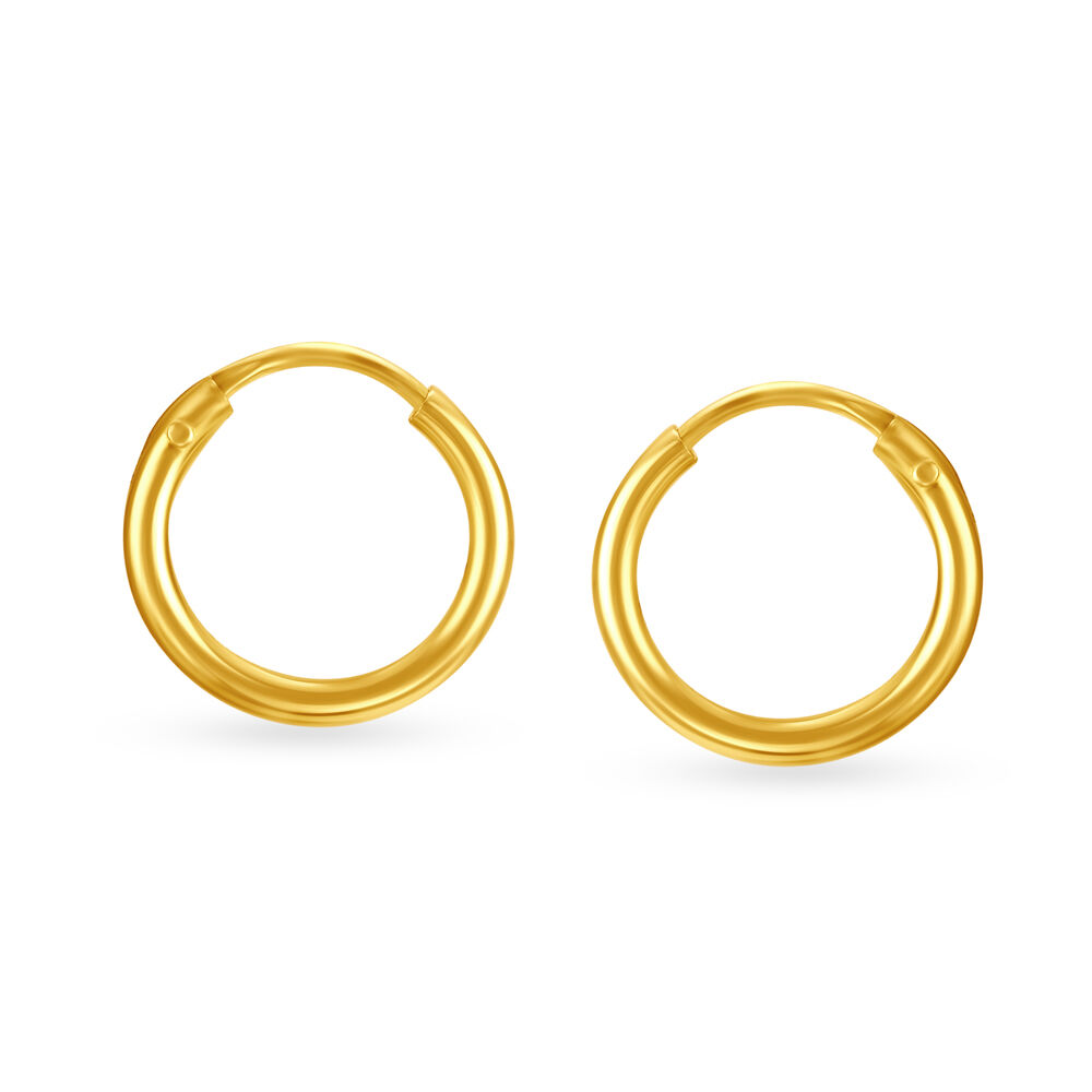 Buy 14K Yellow Gold High Polished Oval Hoop Earrings with Hinged Clasp   Various Sizes  Design  Yellow Gold Hoops  Solid 14k Gold Earrings Gold  For Women and Girls Online at desertcartINDIA
