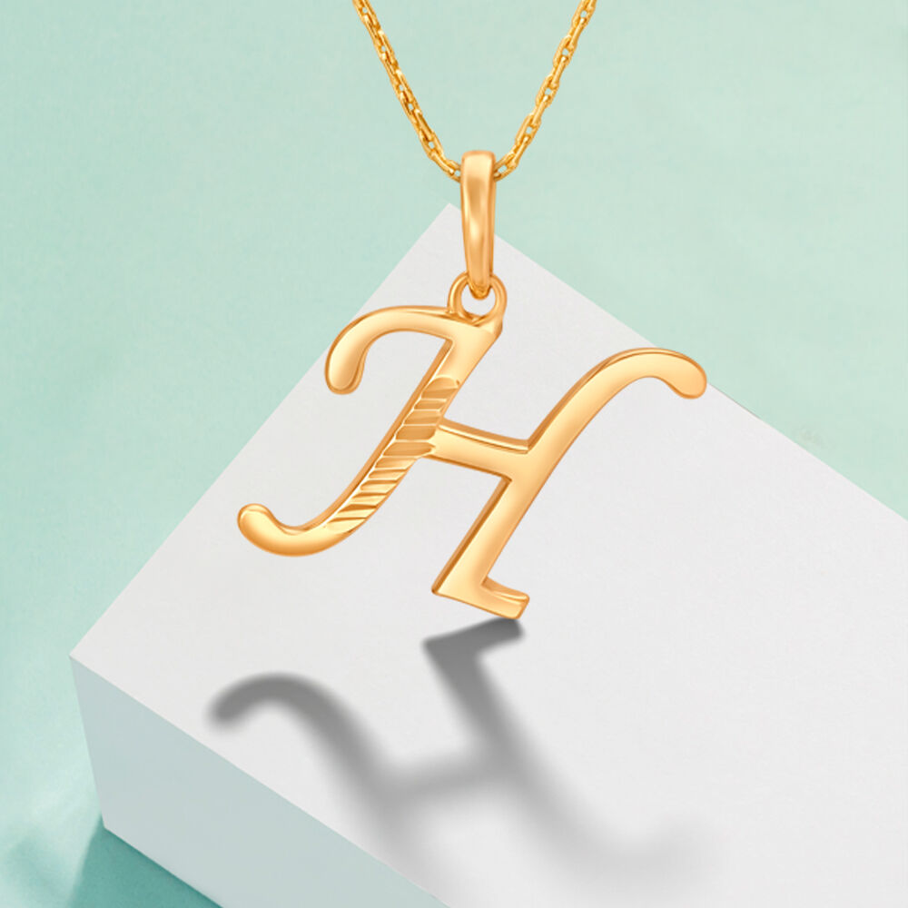 Buy H Initial Necklace Cursive h Initial Gold Pendant Personalized Initial  Gold Pendant for Women / Gift for Her / for Mom / for Wife / Online in  India - Etsy